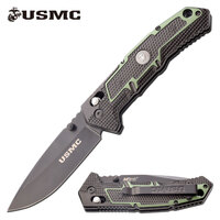 Usmc Marines Manual 8.75 Inch Drop Point Folding Blade Knife - Green #m-1064gn