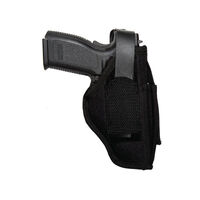 Uncle Mikes Pistol Handgun Ambidextrous Sidekick Hip Nylon Holster - Tough Black Size 15 Mag Pouch #um70150