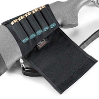 Uncle Mikes Buttstock Shell Holder Shotgun Flap Style 5 Rnd - Black Two Styles #um88492
