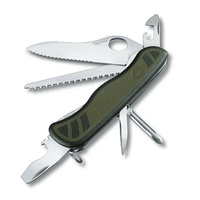 Victorinox Swiss Soldier's Knife 08 - Green/black One Hand With 10 Functions #35450