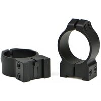 Warne Hunting Rifle Ring Mount  Durable 30mm Tikka Pa Permanently Attached Med Rings - Black Matte #14tm