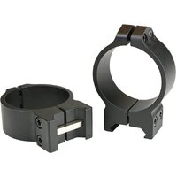 Warne Hunting Rifle Ring Mount Maxima 30mm Permanent Attachable Medium Weaver Style Rings - Black Matte #214m