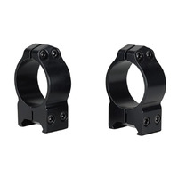 Warne Hunting Rifle Ring Mount 30mm Permanent Attachable Medium Weaver Style Rings - Gloss Black #214g