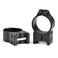 Warne Hunting Rifle Ring Mount 30mm Permanent Attachable High Weaver Style Rings - Black Matte #215m