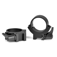 Warne Hunting Rifle Ring Mount 1 Inch Rimfire 7.3/22 Qd Rings W Horizontally Split Design - Medium Black Matte #721lm