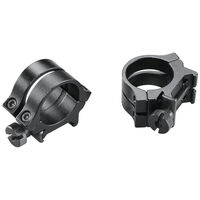 Weaver Rifle Scope Mount Detachable Rings Quad Lock - 1 Inch Medium Matte Black Lightweight All Aluminum #w49046