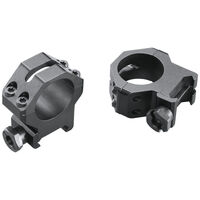 Weaver Riflescope Mount Tactical Rings 4 Hole Skeleton - 1 Inch High Matte Black Lightweight Aluminum #w48361