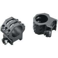 Weaver Aluminium Riflescope Mount Tactical Rings Six-hole Skeleton - 1 Inch High Matte Maximum Security #w48350