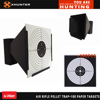Xhunter 5.5" Shooting Target Holder Pellet Trap For Air Rifle W/ 100pk Targets
