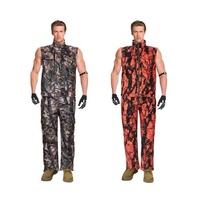 Insulated Reversable Vest&pants Camo Blaze Orange Fleece Hunting Set