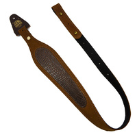 Xhunter Tapered Genuine Leather Croc Inlay Gun Sling - 70mm #Stci70-br