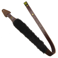 Xhunter Tapered Genuine Leather Wool Padded Gun Sling - 60mm Brown #Stwp60-br