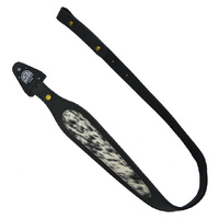 Xhunter Tapered Genuine Leather Cowhide Inlay Gun Sling - 60mm Black #Stbi60-bl