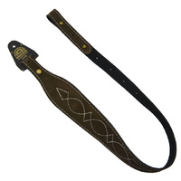 Xhunter Tapered Suede Gun Sling With Western Stitch Pattern - 60mm Brown Suede #Stws60-br