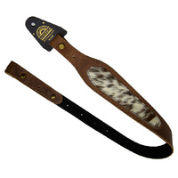 Xhunter Tapered Genuine Leather Cowhide Inlay Gun Sling - 60mm Brown #stbi60-br