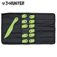 Z-Hunter Throwing Knife Thrower Set Of 12Pc Roll - Green 150Mm Overall #zb-079-12