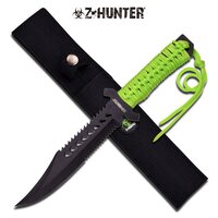 Z-hunter 9.25 Inch Bowie Serrated Sawback Fixed Blade Knife - W Sheath #zb-103