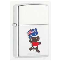 Zippo Australian Koala With Flag Lighter - High Polished Chrome #94102