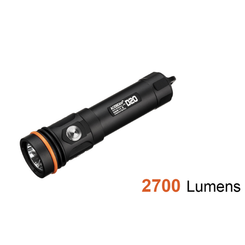 Acebeam 2700 Lumens Premium D20 Dive Led Flashlight - Rechargeable #D20