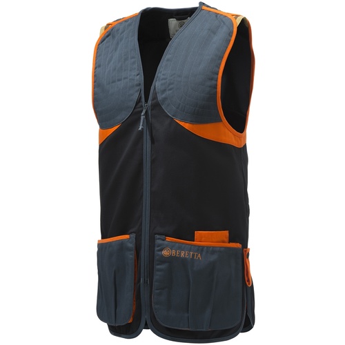 Beretta Black Orange Full Cotton Shooting Vest # Gt68102113 Size L