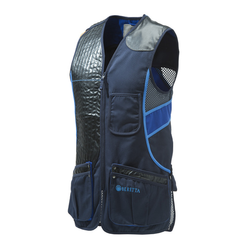 Beretta Sporting Vest - Cotton And Mesh W Leather Patch Blue Eclipse #gt691-02113-0504 [m]