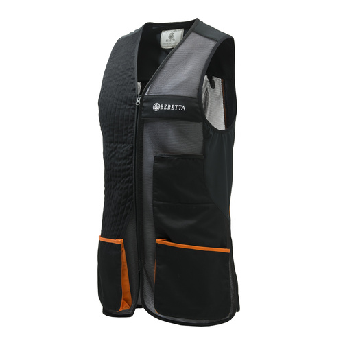 Beretta Uniform Pro Olympic Shooting Vest - Unisex Black Jet & Orange #gt761-T1553-0971 [L]