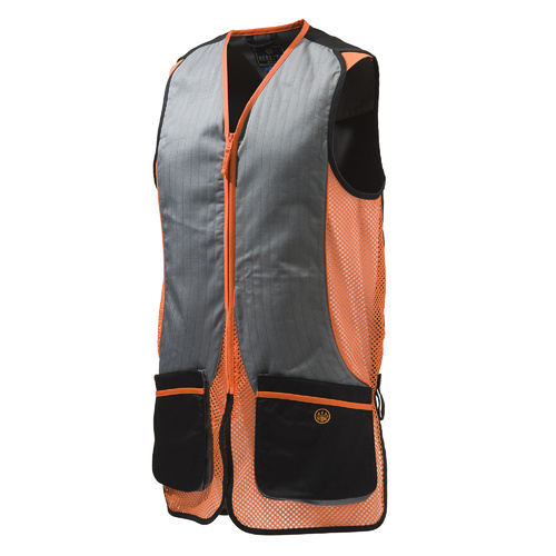 Beretta Silver Pigeon Shooting Vest - Cotton Black & Orange #gt031-02113-0945 [L]