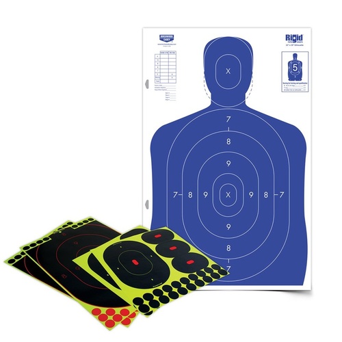 Birchwood Casey Shoot-N-C Silhouette Self Adhesive Paper Shooting Target Kit - With Corrugated Cardboard #34602