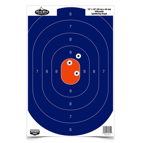 Birchwood Casey Dirty Bird 12 X 18 Silhouette Target - Blue Orange 8 Sheets #bc-35718