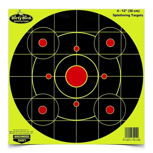 Birchwood Casey Dirty Bird Bullseye 12 Inch Shooting Target - 4 Sheets #bc-35912