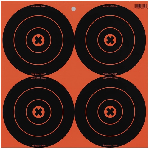 Birchwood Casey Big Burst 6 Inch Bullseye Shooting Targets - 25 Sheets 100 Bulleye Targets #36625