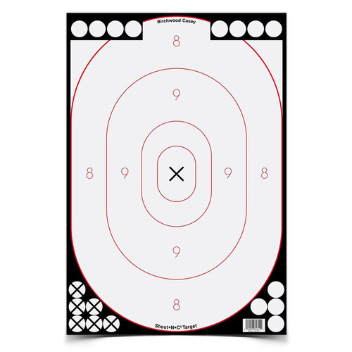 Birchwood Casey Shoot-Nc 12X18" Silhouette Shooting Target 90 Pasters - 5 Pack White Black #bc-34615