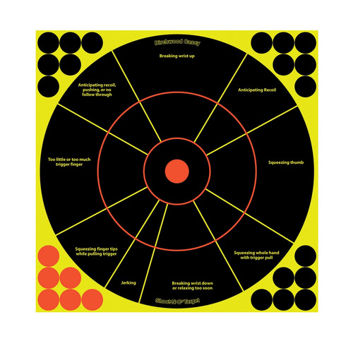 Birchwood Casey Shooting Paper Target Shoot-n-c Self Adhesive 12 Inches Sight In 5 Targets - 110 Pasters Chartreuse #Bc-34032