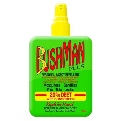 Bushman Plus Pump Spray Personal Insect Repellent - 12-Pack 100Ml 20% Deet With Sunscreen #bp0100Px12