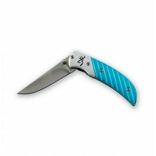Browning 2.75 Inch Prism Gen 2 Drop Point Folding Pocket Knife - Blue Handle #3225612