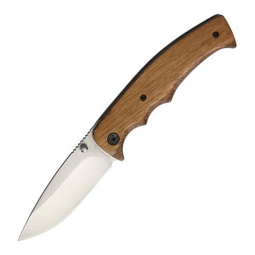Browning Hunting Drop Point Folding Knife - Zebra Wood 4.75 Inch Closed #3220178