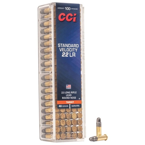 Cci Standard Velocity 22 Lr Lead Round Nose Bullet - 40 Grain 1070 Fps 100pk #C32