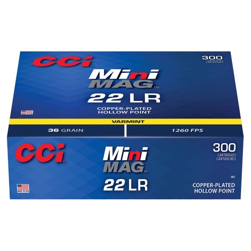Cci Mini-mag .22 Lr 36gr Hp Varmint Ammo 300 Rounds #c962