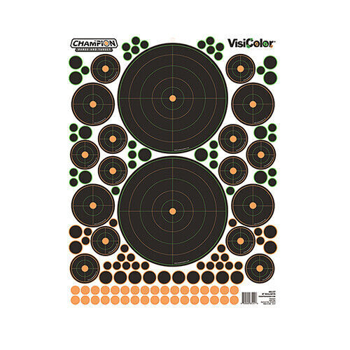 Champion Hunting Shooting Target Visicolor Adhesive Bullseye Variety  - 8 Inches 5 Pack Multi-colored #Ch46136