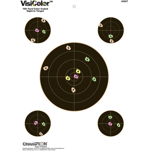 Champion Hunting Shooting High Visibility Target Visicolor Sight In  - 8 Inch 10 Pack Black #Ch45827