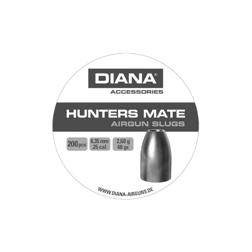 Diana Hunters Mate Slugs 25 Cal 40gr Air Pellets - 200 Pk #Dihm2540
