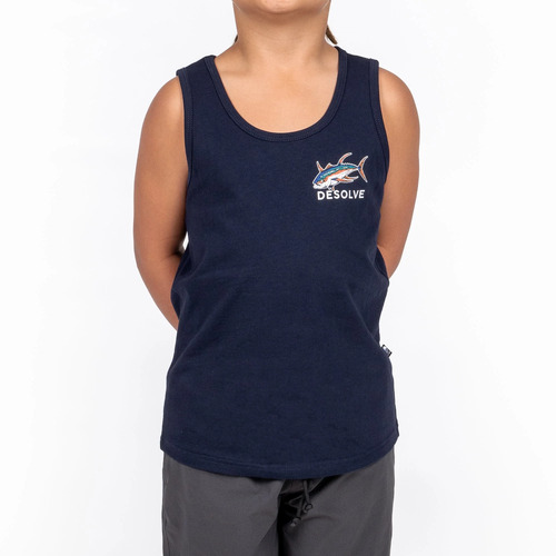 Desolve Albacares Singlet Kids Recycled Cotton Blend Grs Certified - Navy #dsv124380 [6]