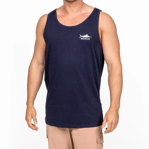Desolve Audax Singlet Recycled Cotton Blend Grs Certified - Navy #dsv124541 [s]