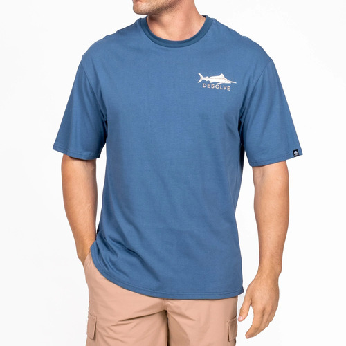 Desolve Audax Tee Recycled Cotton Blend Grs Certified - Vintage Blue #dsv124565 [3xl]