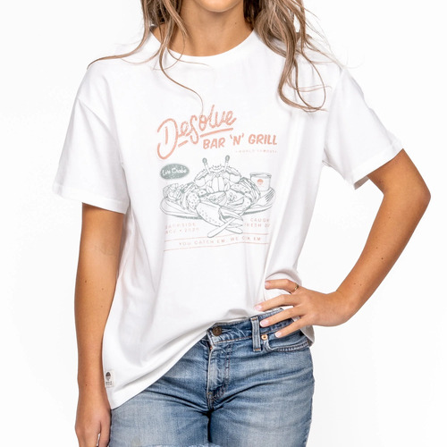 Desolve Grill Tee Womens Oversize Fit Recycled Cotton Blend - White #dsv124760 [8]