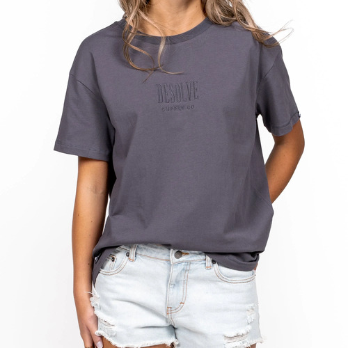 Desolve Noughties Tee Womens Oversize Fit Recycled Cotton Blend - Ash #dsv124901 [16]