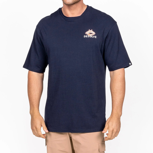 Desolve Serrata Tee Short Sleeve Shirt Recycled Cotton Blend - Navy #dsv125055 [s]