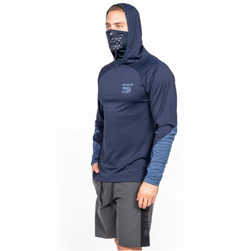 Desolve Stripey Fish Face Hoodie Made From 19 Recycled Plastic Bottles - Navy #dsv125152 [m]