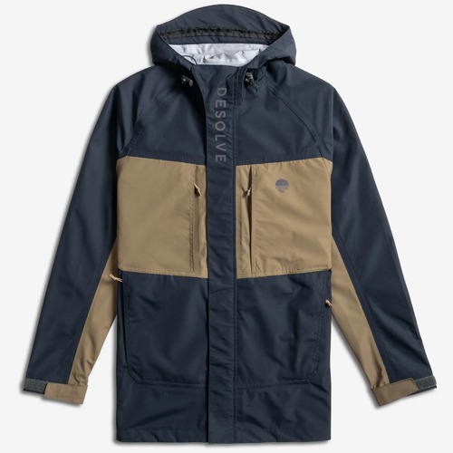 Desolve Fathom Jacket 3 Layer Waterproof & Breathable Fabric - Navy/tan #dsv125388 [m]