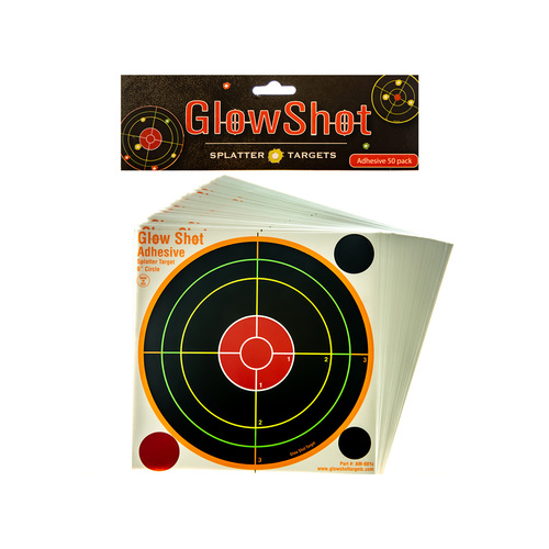 Eagleye Glow Shot 6 Inch Adhesive Splatter Target - 50Pk 6.7 X 6.7 Inch #gs6A-50